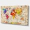 Designart - Vintage World Map Watercolor - Large Map Canvas Art Print